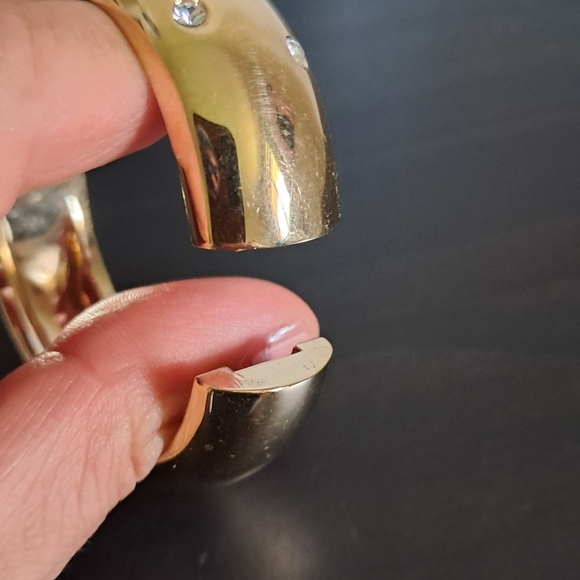 J. Laurent Gold Bangle Watch with Crystals - Picture 3 of 7